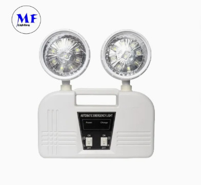 LED Escape Exite Emergency Panic Light for Public Area Moveable Design Double Head Silvery Train Station School