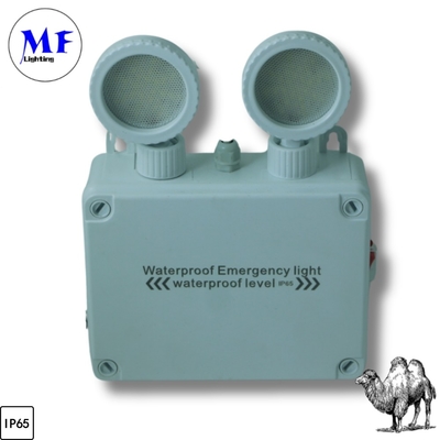 Emergency Double Head Light IP65 Waterproof Outdoor Indoor Long Duration Time Rechargeable Energy Saving 2*5W AC 85-265V Exit Sign LED Emergency Light For Factory Warehouse Office Hotel