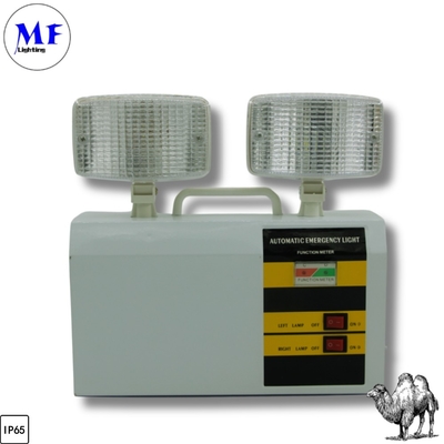 IP65 Waterproof Fireproof Lithium Battery Backup 2*5W 10W 3hours Double Head White Warning Exit Wall Mount Office Warehouse Sigh Hotel LED Emergency Light