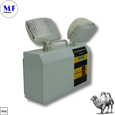 IP65 Waterproof Fireproof Lithium Battery Backup 2*5W 10W 3hours Double Head White Warning Exit Wall Mount Office Warehouse Sigh Hotel LED Emergency Light