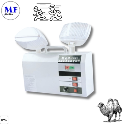 IP65 Waterproof Fireproof Lithium Battery Backup 2*5W 10W 3hours Double Head White Warning Exit Wall Mount Office Warehouse Sigh Hotel LED Emergency Light