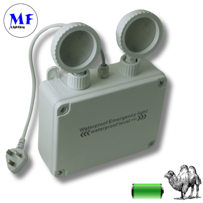 Rechargeable Abs Led Exit Emergency Light Non Maintained Ip65 2*5w Lithium Battery Adjustable For Corridors