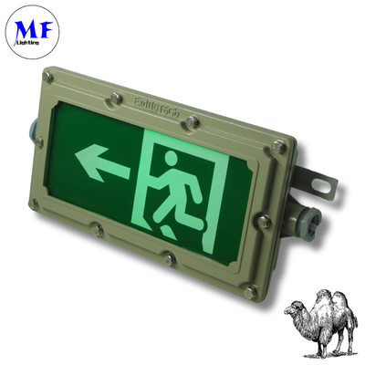 Led Explosion Proof Exit Light Ip65 Waterproof Fire Proof Atex 3hours Emergency Battery Time Explosion Proof 4w Green Led Exit Light For Factory Warehouse Oil Gas Station