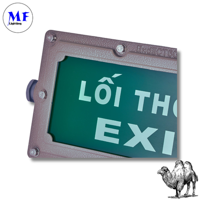 LED Explosion Proof Emergency Light Exit 5years Warranty IP65 Waterproof Fireproof Ex ATEX Iecex 4W 3hours Green For Chemical Plant Processing Industrial Park