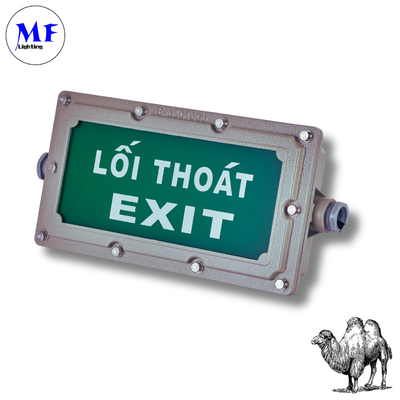 LED Explosion Proof Emergency Light Exit 5years Warranty IP65 Waterproof Fireproof Ex ATEX Iecex 4W 3hours Green For Chemical Plant Processing Industrial Park