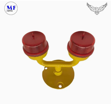 LED Aviation Obstruction Light  IP66 Waterproof Red White Double Head Built-in Photocell Aircraft Obstacle Warning Light LED Low-Intensity
