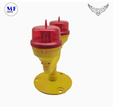 LED Aviation Obstruction Light  IP66 Waterproof Red White Double Head Built-in Photocell Aircraft Obstacle Warning Light LED Low-Intensity
