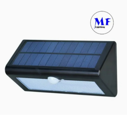 LED Solar Wall Light Modern Novel Smart Simple Lithium Battery Monocrystalline Black Solar IP66 Waterproof Die-Cast