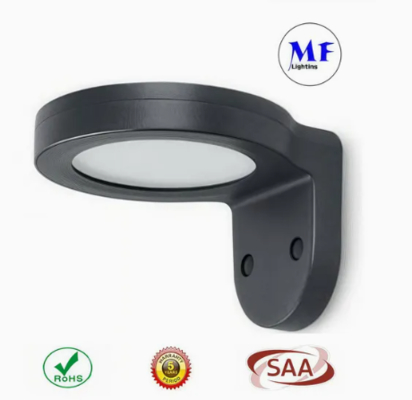 LED Solar Wall Light Modern Novel Smart Simple Lithium Battery Monocrystalline Black Solar IP66 Waterproof Die-Cast