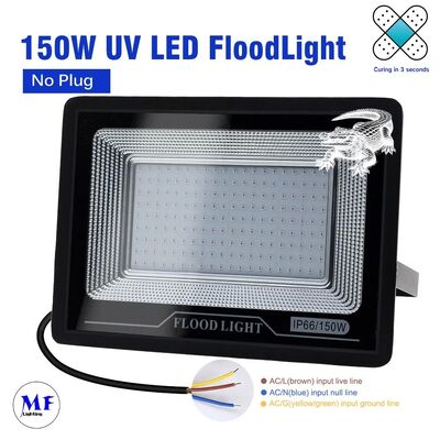 Factory Price Efficient 100W 200W Heat Dissipation IP66 Waterproof Adjustable Body Aluminum Material UV Curing Flood Light for Paint Printing Nails Repair Resin