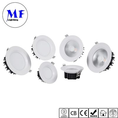 OEM ODM Recessed SMD LED Downlight IP40 Indoor Lighting 20W 30W 50W CCT Adjustable Power Dimmable CRI90 Alu Ceiling Down Light