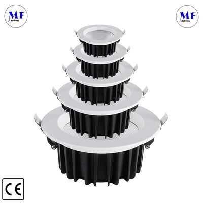 COB LED Recessed Anti-Glare UGR<19 Dimmable  Die-Cast Aluminum Indoor Commercial Led spot light Led Down light