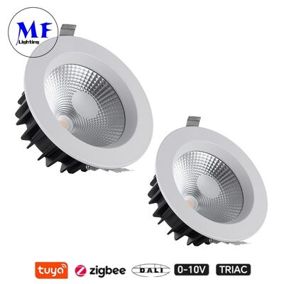 35W 100lm/W LED Spot Down Light Anti-Glare CCT Adjustable CRI90 Triac /0-10V/Dali-2/Tuya Zigbee Dimmable Beam Angle 60° Recessed COB for Commercial and Recidential Places