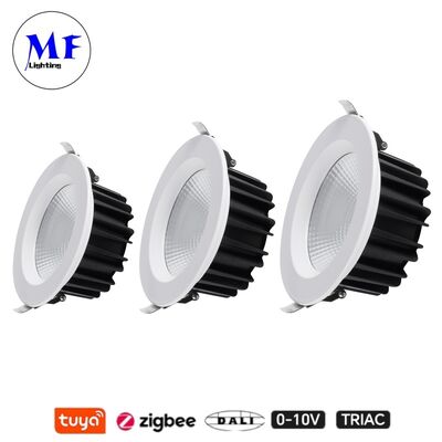 35W 100lm/W LED Spot Down Light Anti-Glare CCT Adjustable CRI90 Triac /0-10V/Dali-2/Tuya Zigbee Dimmable Beam Angle 60° Recessed COB for Commercial and Recidential Places