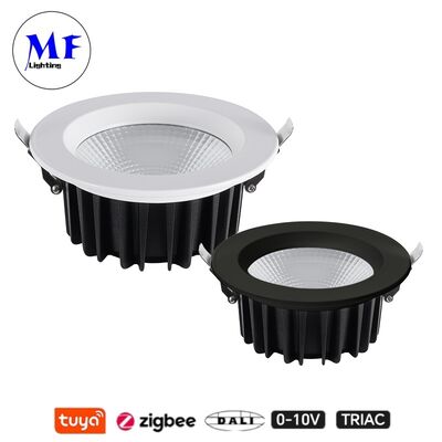 35W 100lm/W LED Spot Down Light Anti-Glare CCT Adjustable CRI90 Triac /0-10V/Dali-2/Tuya Zigbee Dimmable Beam Angle 60° Recessed COB for Commercial and Recidential Places