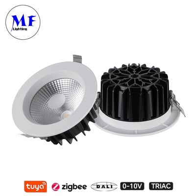 7W 100lm/W LED Spot Down Light CCT Adjustable CRI90 Triac /0-10V/Dali-2/Tuya Zigbee Dimmable Beam Angle 60° Recessed Anti-Glare COB for Commercial and Recidential Places
