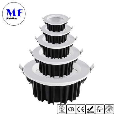 50W High Power COB LED Downlight Recessed 100LM/W Dimmable IP40 Indoor CCT Adjustable Anti Glare Ceiling Down Light For Commercial Lighting