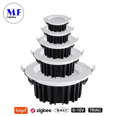 15W 100lm/W LED Spot Down Light CCT Adjustable CRI90 Triac /0-10V/Dali-2/Tuya Zigbee DimmableBeam Angle 60° Recessed Anti-Glare SMD for Commercial and Residential Places