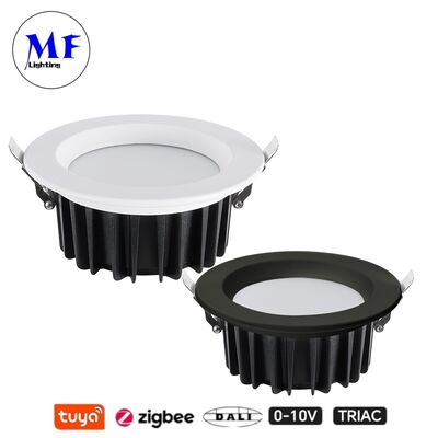 15W 100lm/W LED Spot Down Light CCT Adjustable CRI90 Triac /0-10V/Dali-2/Tuya Zigbee DimmableBeam Angle 60° Recessed Anti-Glare SMD for Commercial and Residential Places