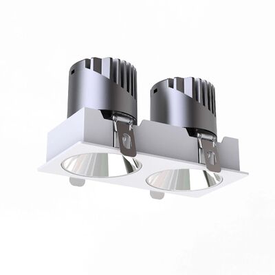Double Heads IP20 Frameless LED Down Light Triac 0-10V Dali-2 Dali Dt6 Dt8 Dimmable Anti Glare Ceiling Spot Light