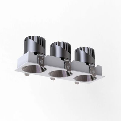 Anti-Glare Frameless Triple Heads IP20 Dimmable LED Down Light Compatible Triac, 0-10V, Dali-2, Dt6, Dt8 Spot Light