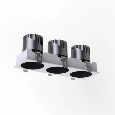 Dimmable Anti-Glare Trimless Recessed Downlights, Frameless Triple Heads LED Down Light, IP20, Triac 0-10V Dali-2 Dt6 Dt8 Spot Light