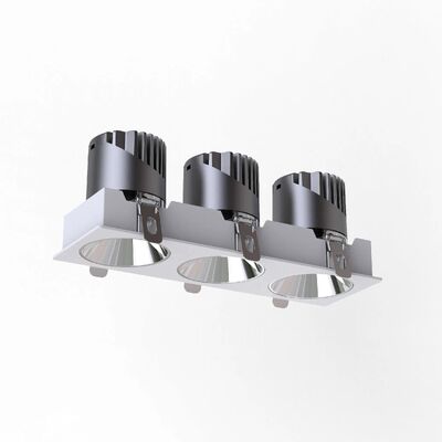 Dimmable Anti-Glare Trimless Recessed Downlights, Frameless Triple Heads LED Down Light, IP20, Triac 0-10V Dali-2 Dt6 Dt8 Spot Light