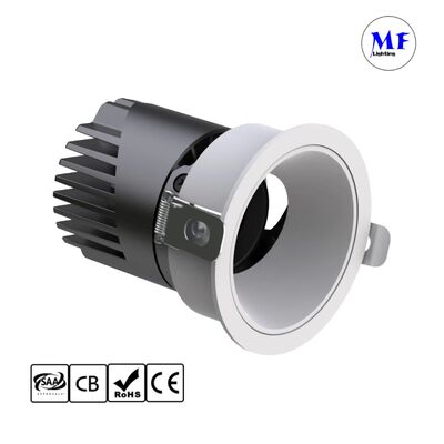 Factory Price No Glare Alu. 7W 10W 12W 15W 100lm/W Ik07 Cozy Recessed Living Room Commercial Residential Home Hotel Spotlight High Feet Round LED Down Light