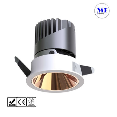 Factory Price No Glare Alu. 7W 10W 12W 15W 100lm/W Ik07 Cozy Recessed Living Room Commercial Residential Home Hotel Spotlight High Feet Round LED Down Light