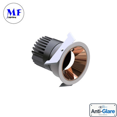 Factory Price Dimmable Spring Leaf 20W 25W 30W Various Metallic Color Reflector Bathroom Frameless Recessed Anti-Glare Spot LED Down Light
