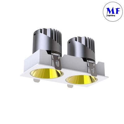 Smart Power Dimmable Triac/0-10V/Dali-2 IP20 IP44 14W/20W/24W/30W/40W CCT Tunable Recessed Square 2 Double Head Downlight Spot Anti Glare LED Down Light