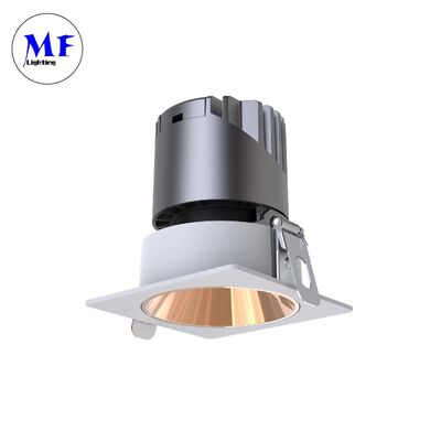 High CRI Square LED Recessed Spotlight Downlight IP44 Anti-Glare 15°Adjustable Triac 0-10V Dali-2 Dimmable Ceiling Down Light 12W