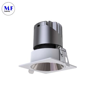 High CRI Square LED Recessed Spotlight Downlight IP44 Anti-Glare 15°Adjustable Triac 0-10V Dali-2 Dimmable Ceiling Down Light 12W