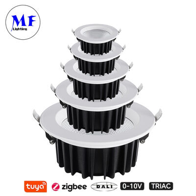 Factory Price IP40 CCT Adjustable Triac Dali Tuya Dimmable Smart Zigbee 7W 50W COB LED Recessed Spot Down Light for Kitchen Industrial Retail Commercial Spaces