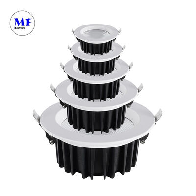 Factory Price Spring Clip Installation 40W COB Downlight 2700-6000K Tunable CCT High CRI Ra90 Triac 0-10V Dali-2 Dali Dt8 Tuya Zigbee Dimmable Down Light
