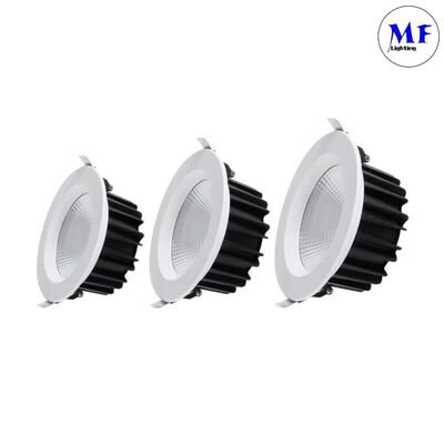Aluminum 60 Degree Triac 0-10V Dali Smart Dimming Dimmable CCT Adjustable 5W/7W/10W/12W/15W/20W/25W/30W/35W/40W/45W/50W Downlight Recessed COB LED Down Light