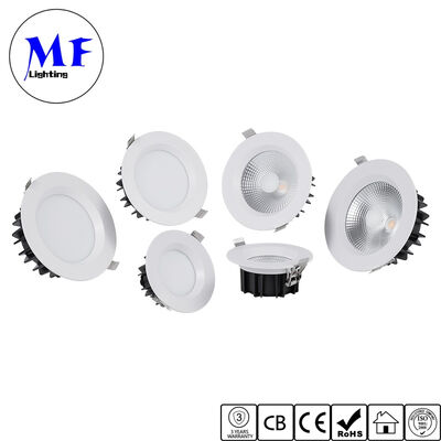 Factory Price IP40 CCT Tunnable Recessed SMD LED Downlight 20W 25W 50W Dimmable Anti Glare Ceiling Down Light with Milky PC Diffuser for Home Showroom