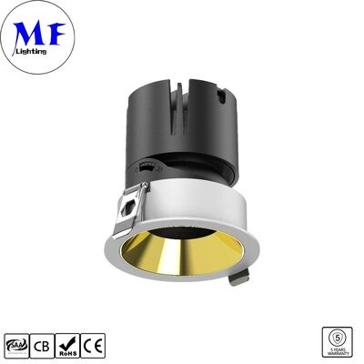 7W LED Down light CRI90 High LM 120lm/W ETL Driver 110Vac DIP 5CCT adjustable 200-240VAC Triac/0-10V/ Dali /dali-2 Dimmable Recessed Anti-glare LED Spot Downlight for Commercial Spaces