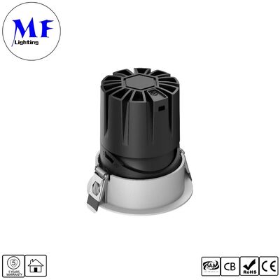 15W LED Down light CRI90 100lm/W UGR＜3 ETL Driver 110Vac DIP 5CCT adjustable 200-240VAC Triac/0-10V/ Dali Dimmable Recessed Anti-glare LED Spot Downlight for Commercial Spaces