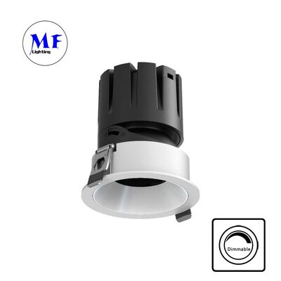 Anti-Glare COB Recessed LED Spot Downlight Optical Lens,15-55° Beam Angle,0-30° Adjustable Illumination,110Vac 5CCT DIP & 200-240VAC Dimmable Recessed Spotlight