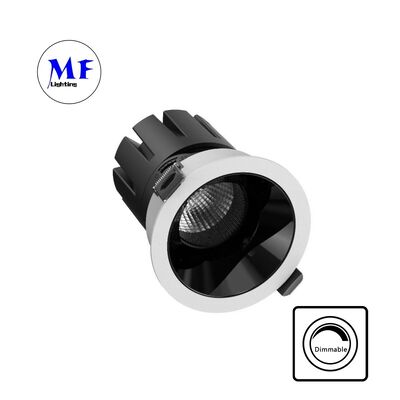 Anti-Glare COB Recessed LED Spot Downlight Optical Lens,15-55° Beam Angle,0-30° Adjustable Illumination,110Vac 5CCT DIP & 200-240VAC Dimmable Recessed Spotlight