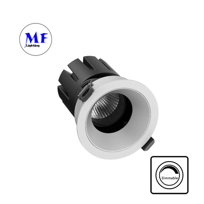 Anti-Glare COB Recessed LED Spot Downlight Optical Lens,15-55° Beam Angle,0-30° Adjustable Illumination,110Vac 5CCT DIP & 200-240VAC Dimmable Recessed Spotlight