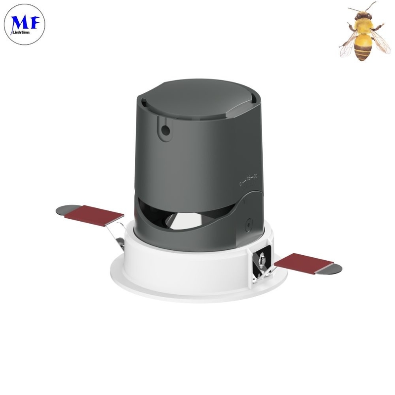 Round Shape IP40 18W Grey Aluminum Housing 100lm/W 3CCT Cutting Size 55/75/100mm LED Indoor Spotlight Down Light