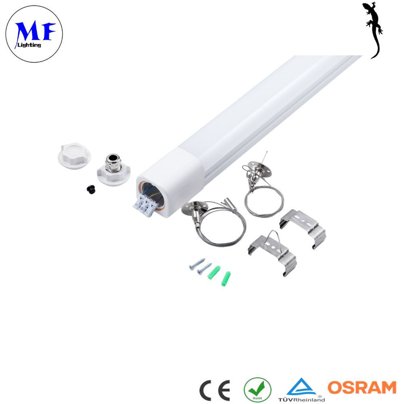 36W IP66 5years Warranty LED Tri-Proof Light With Emergency Battery For Display Racks Warehouse