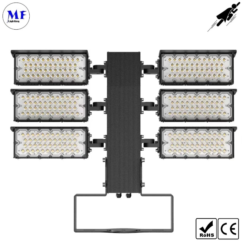 900W Various Beam Angle Aluminum Alloy Ik08 IP66  Stadium LED Flood Light Waterproof Dustproof 165lm/W Ra70 For Airport