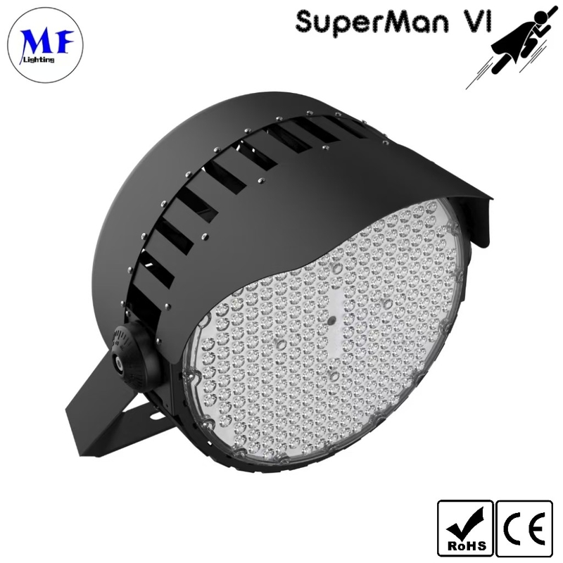 5 Years Warranty 4500K LED Stadium Flood Light 500W Glare-free ADC12 IP66 Waterproof Dustproof IK10 For Tower Crane
