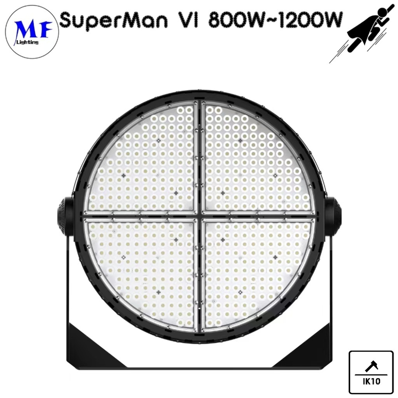 1000W IP66 Stadium LED Flood Light Dustproof Waterproof IK10 20Deg/40Deg/60Deg 160LM/W 2700K-6000K For Airport Wharf
