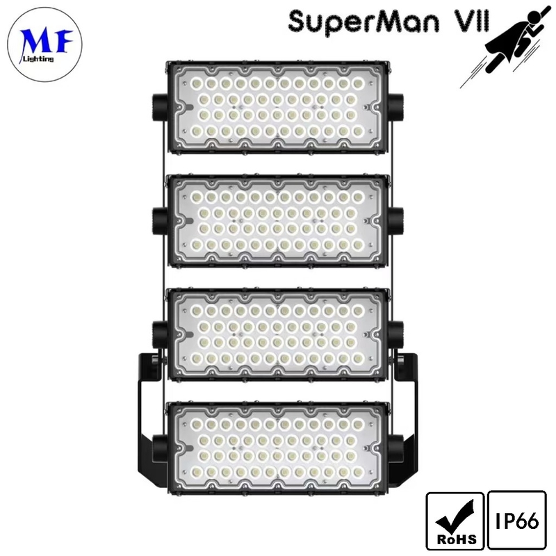 6 Years Warranty 600W Stadium LED Flood Light 3000K-6500K Aluminum+PC Material DC48V CRI80+ For Sports Fields