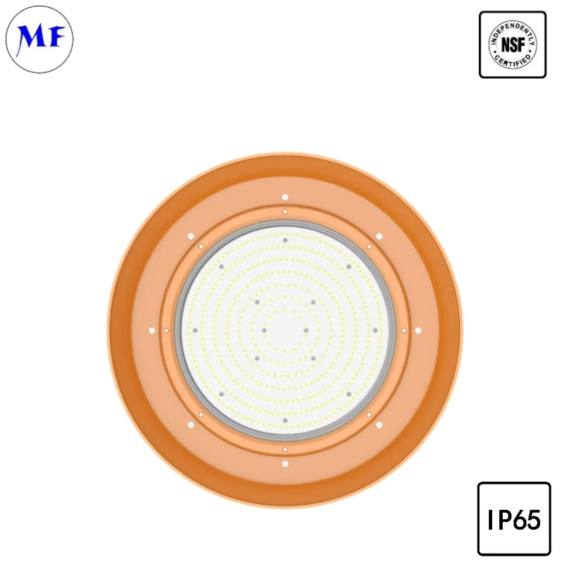 Beam Angle 60°/90°/120° LED NSF High Bay Food Light 100W 130lm/W IP65 Waterproof CRI80+ For Warehouse