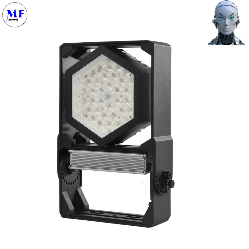 High Power LED Flood Light 140lm/W IP67 Sanan Chip 100W/1200W Wide Voltage Dimmable Agricultural Fields Parking Lots For Public Areas
